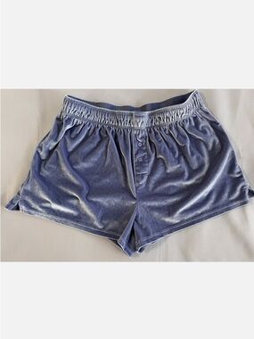 PINK Victoria's Secret Light Blue Velvet Lounge Shorts